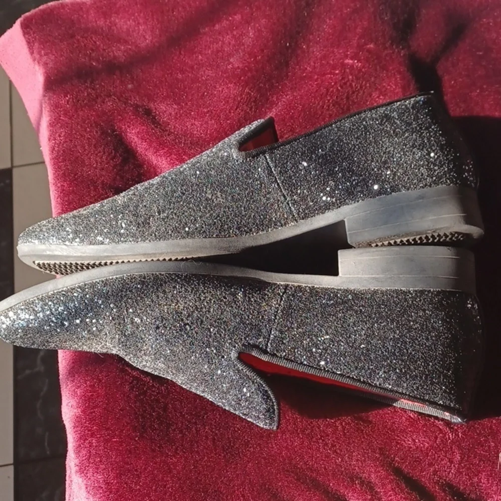 Uubaris men’s size 10.5 sparkly loafer for suit or tuxedo black